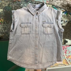 NWT Liu-Jo Sleeveless Denim Shirt Sz 10